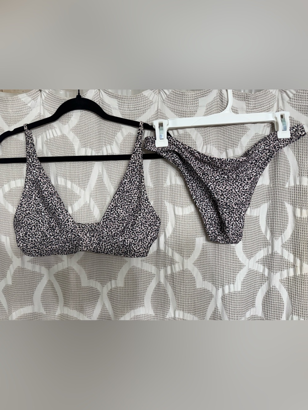 PacSun Pink and Black Leopard Bikini Set